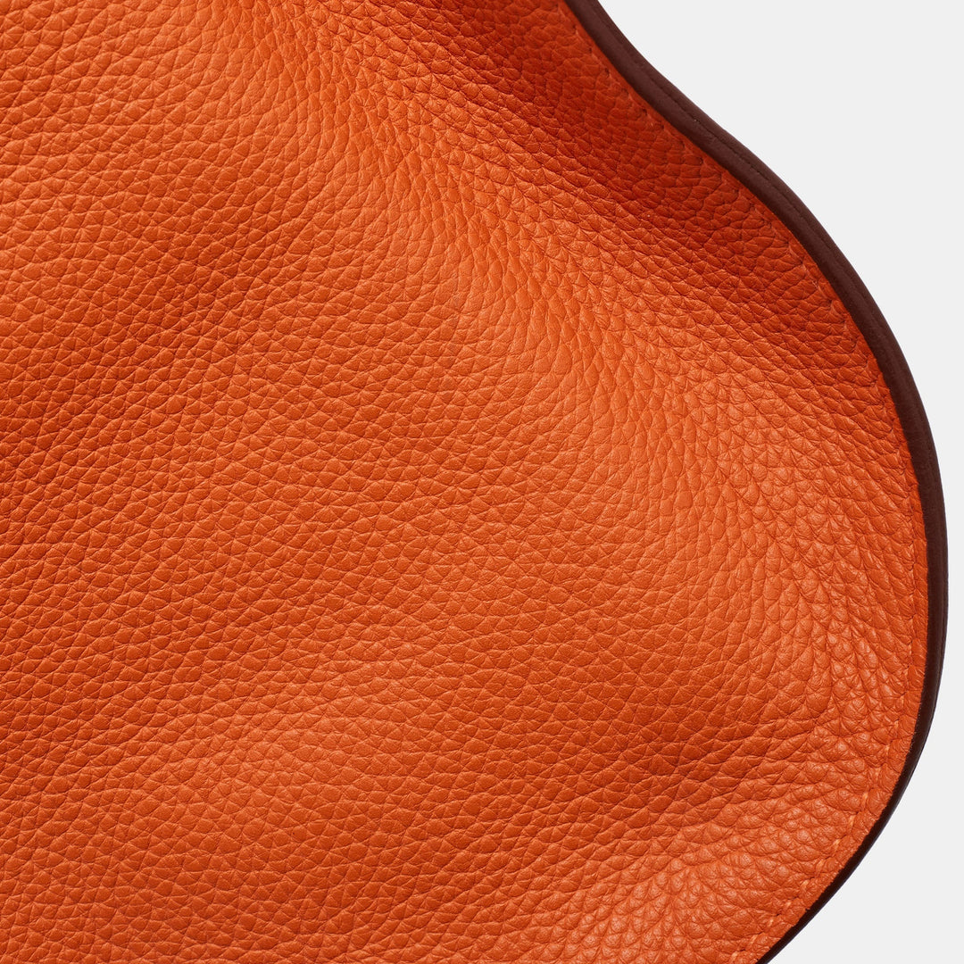 Top quality Hermes Orange Togo Leather Palladium Finish Jypsiere 37 Bag