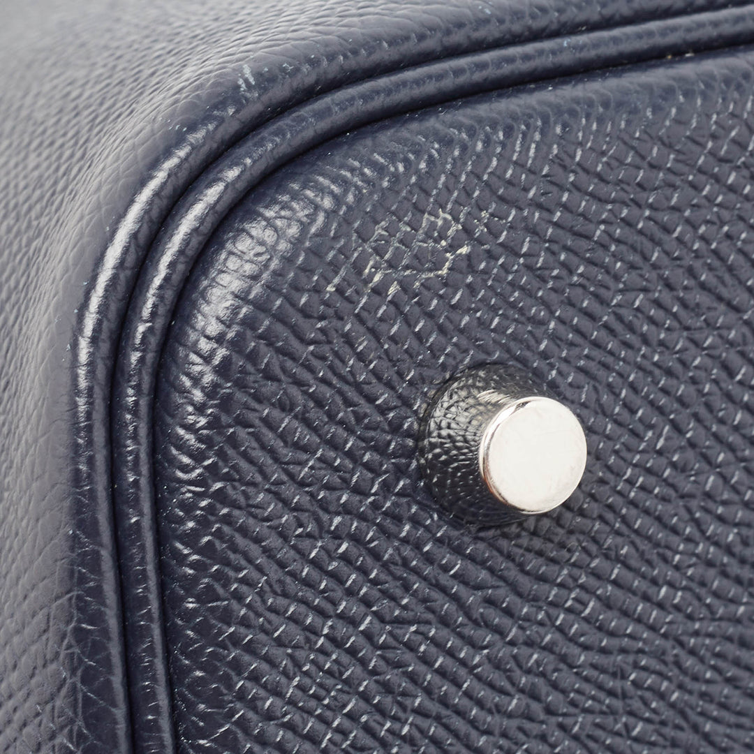 Top quality Hermes Bleu Indigo/Noir/Terre Battue Epsom Leather Picotin Lock Tressage 22 Bag