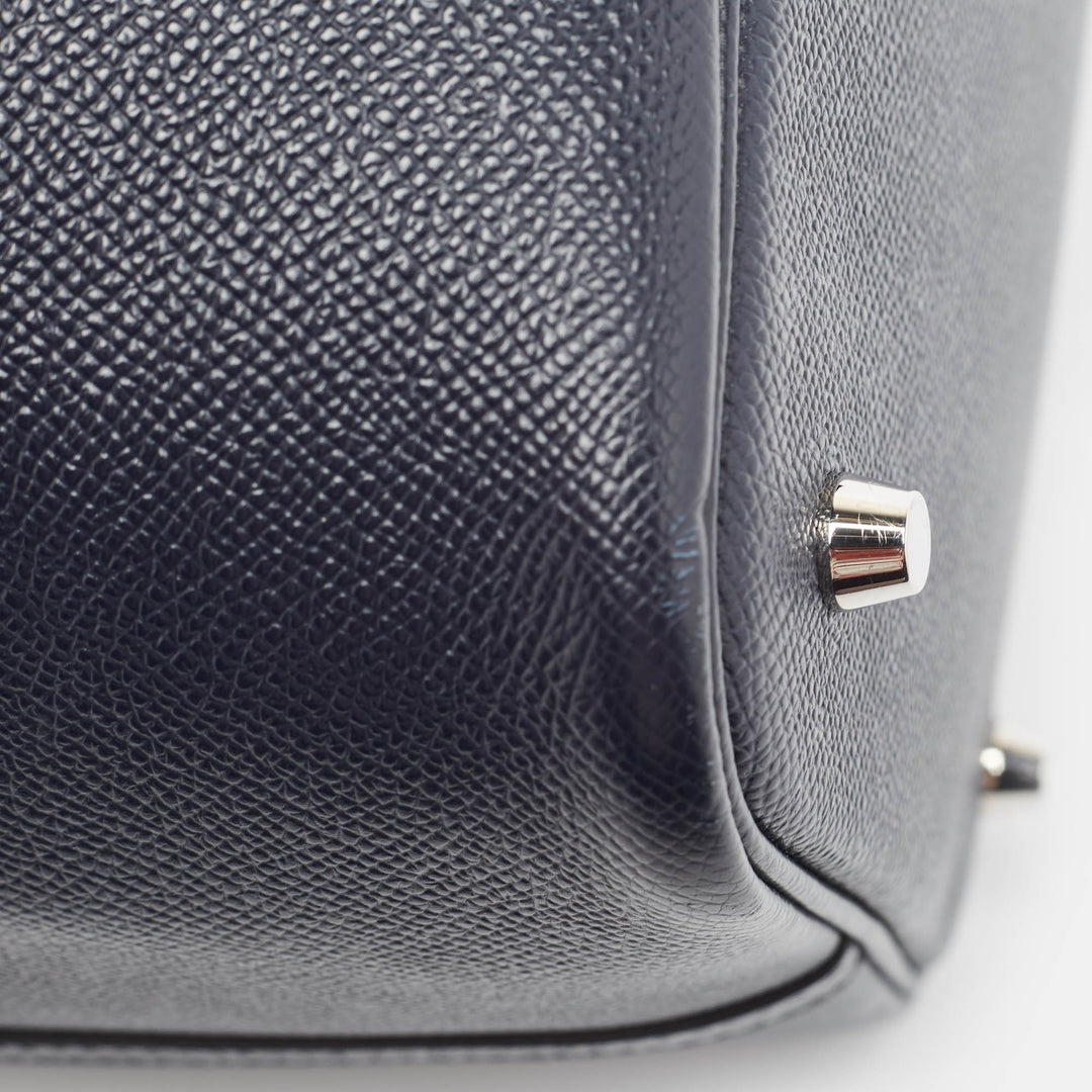 Top quality Hermes Bleu Indigo/Noir/Terre Battue Epsom Leather Picotin Lock Tressage 22 Bag
