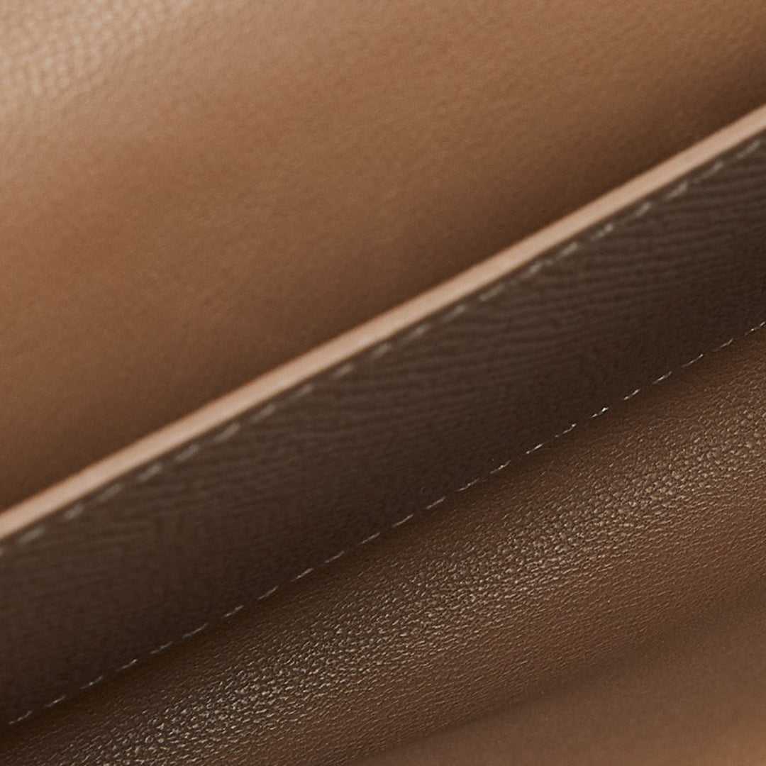 Top quality Hermes Etain/Black Epsom Leather Passant Compact Wallet