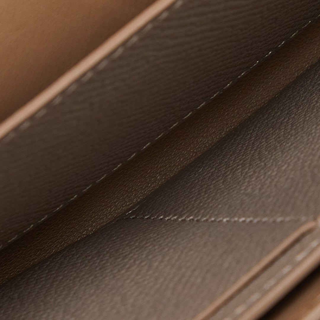 Top quality Hermes Etain/Black Epsom Leather Passant Compact Wallet