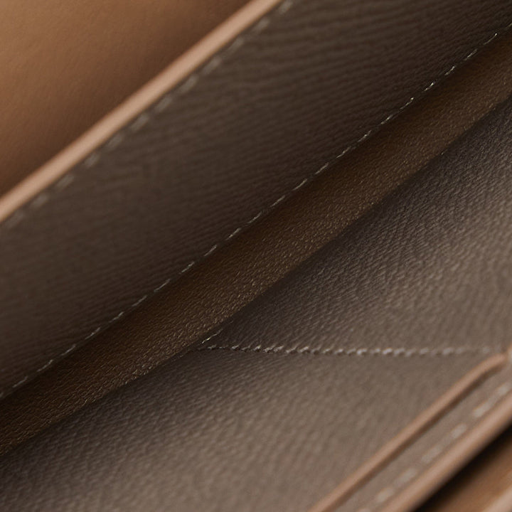 Top quality Hermes Etain/Black Epsom Leather Passant Compact Wallet