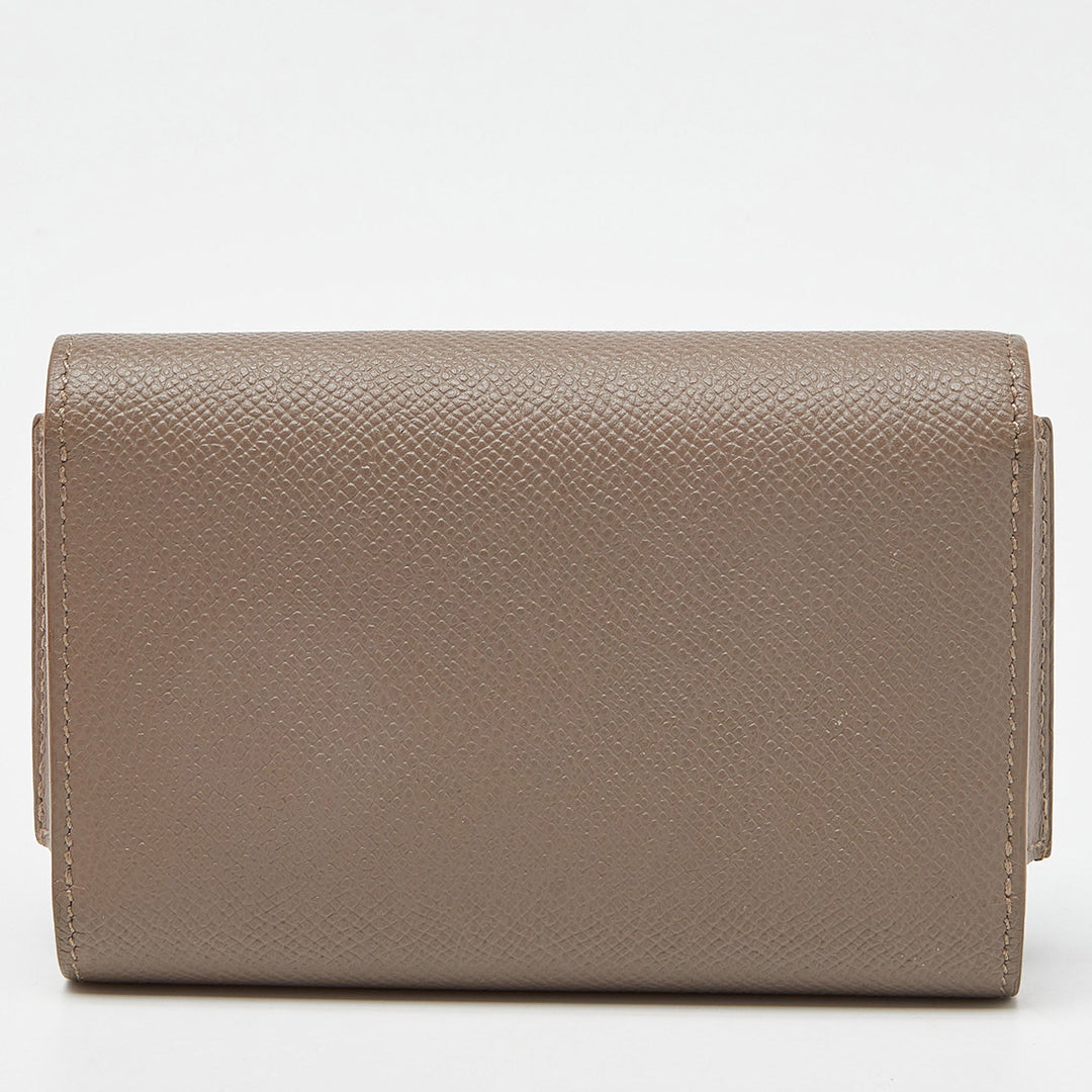 Top quality Hermes Etain/Black Epsom Leather Passant Compact Wallet
