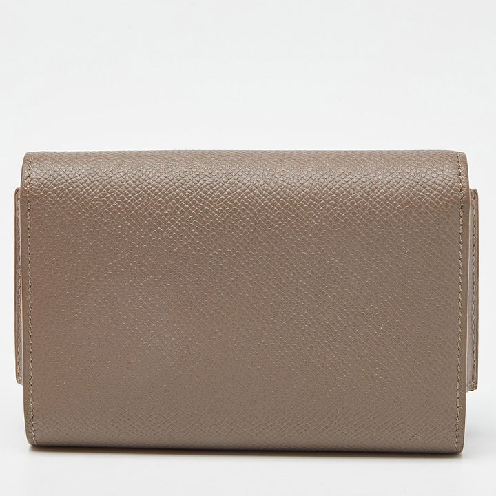 Top quality Hermes Etain/Black Epsom Leather Passant Compact Wallet