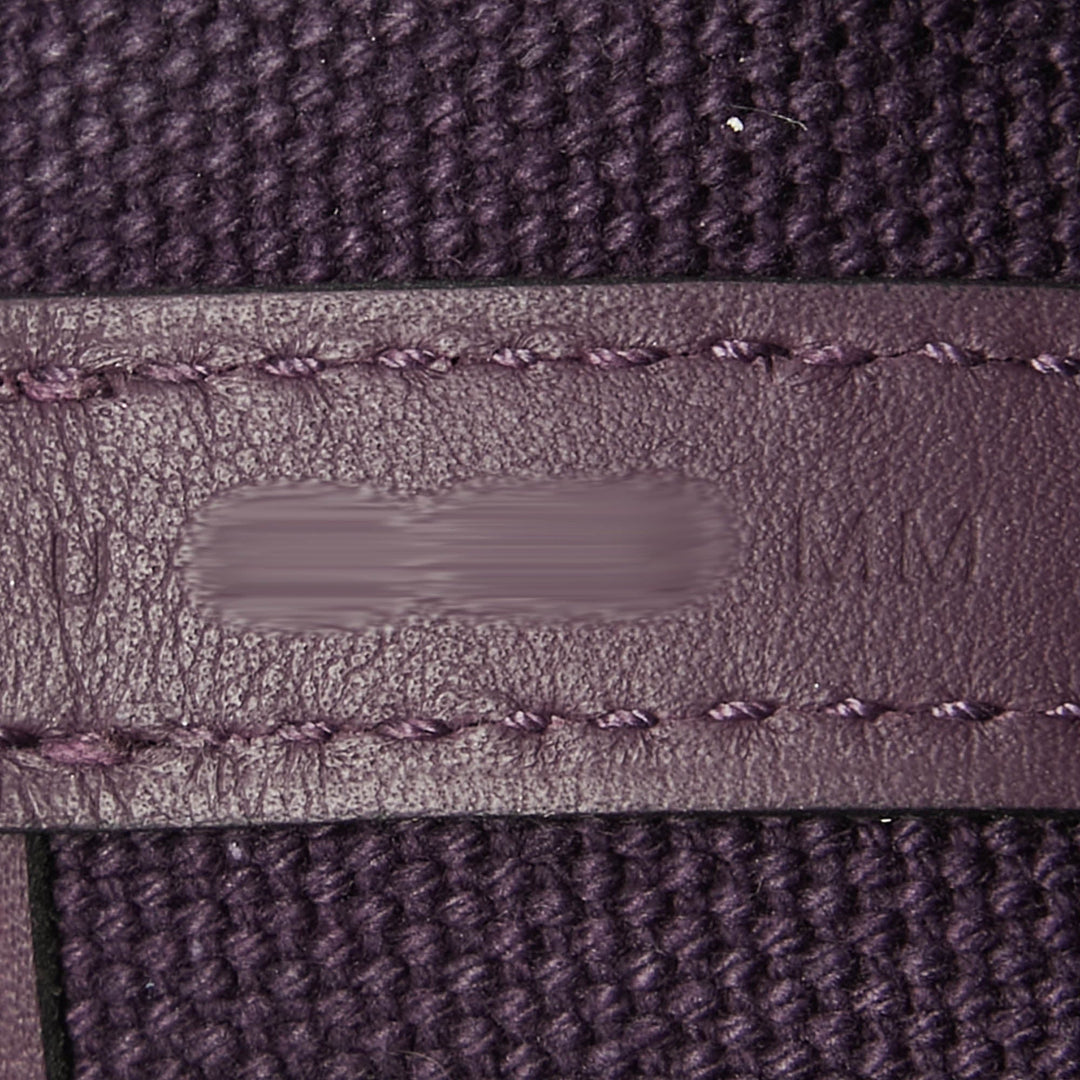 Top quality Hermes Raisin/Cassis Toile Goeland and Swift Leather Cargo Picotin Lock 18 Bag