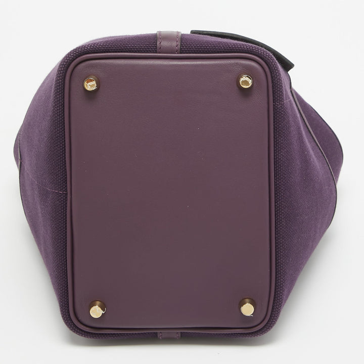 Top quality Hermes Raisin/Cassis Toile Goeland and Swift Leather Cargo Picotin Lock 18 Bag