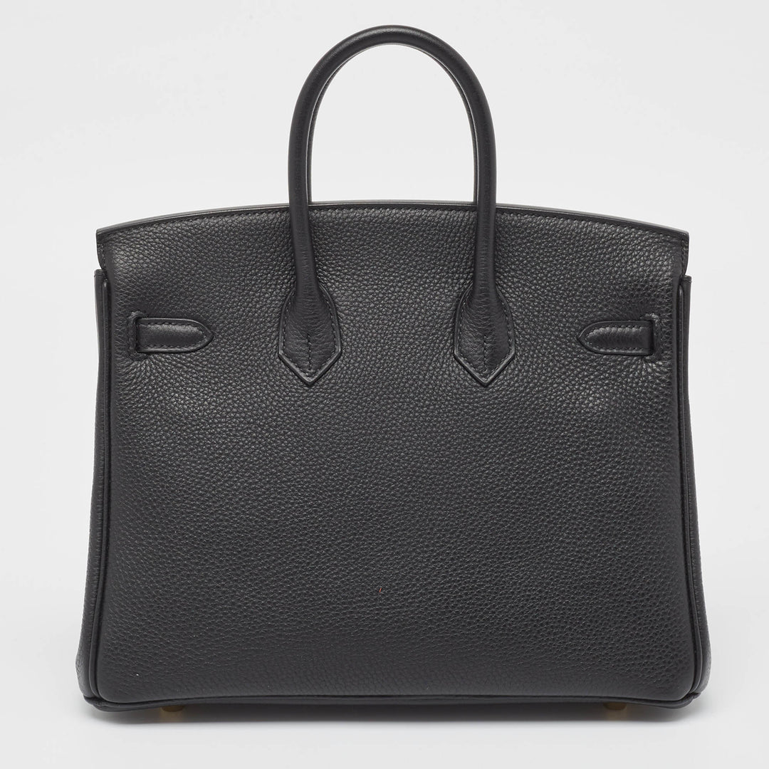 Premium Handmade Hermes Noir Togo Leather Gold Finish Birkin 25 Bag