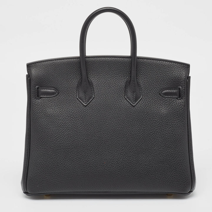 Premium Handmade Hermes Noir Togo Leather Gold Finish Birkin 25 Bag