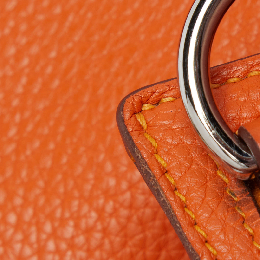 Top quality Hermes Orange/Jaune Taurillon Clemence Leather Palladium Finish Jypsiere 34 Bag