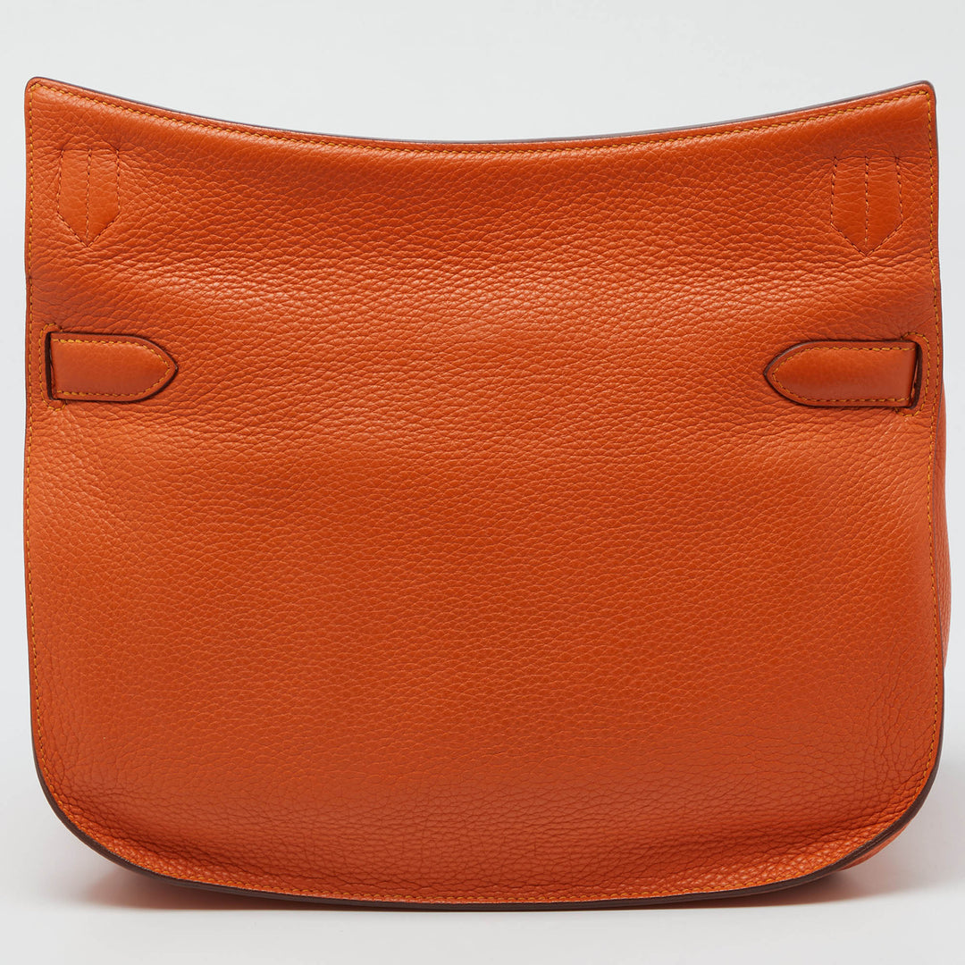 Top quality Hermes Orange/Jaune Taurillon Clemence Leather Palladium Finish Jypsiere 34 Bag