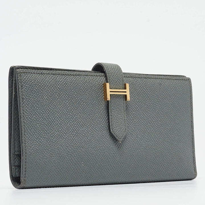 Top quality Hermes Vert Amande Epsom Leather Bearn Gusset Wallet