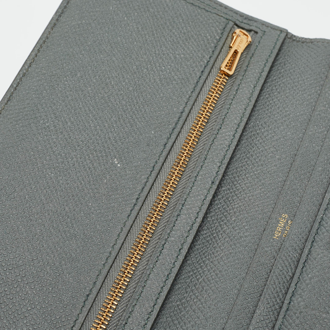 Top quality Hermes Vert Amande Epsom Leather Bearn Gusset Wallet