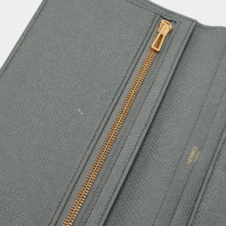 Top quality Hermes Vert Amande Epsom Leather Bearn Gusset Wallet