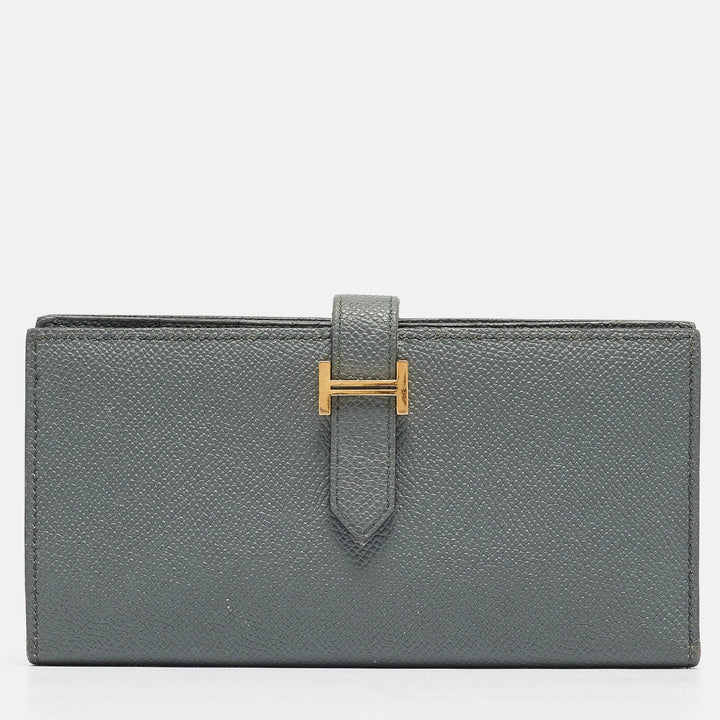 Top quality Hermes Vert Amande Epsom Leather Bearn Gusset Wallet