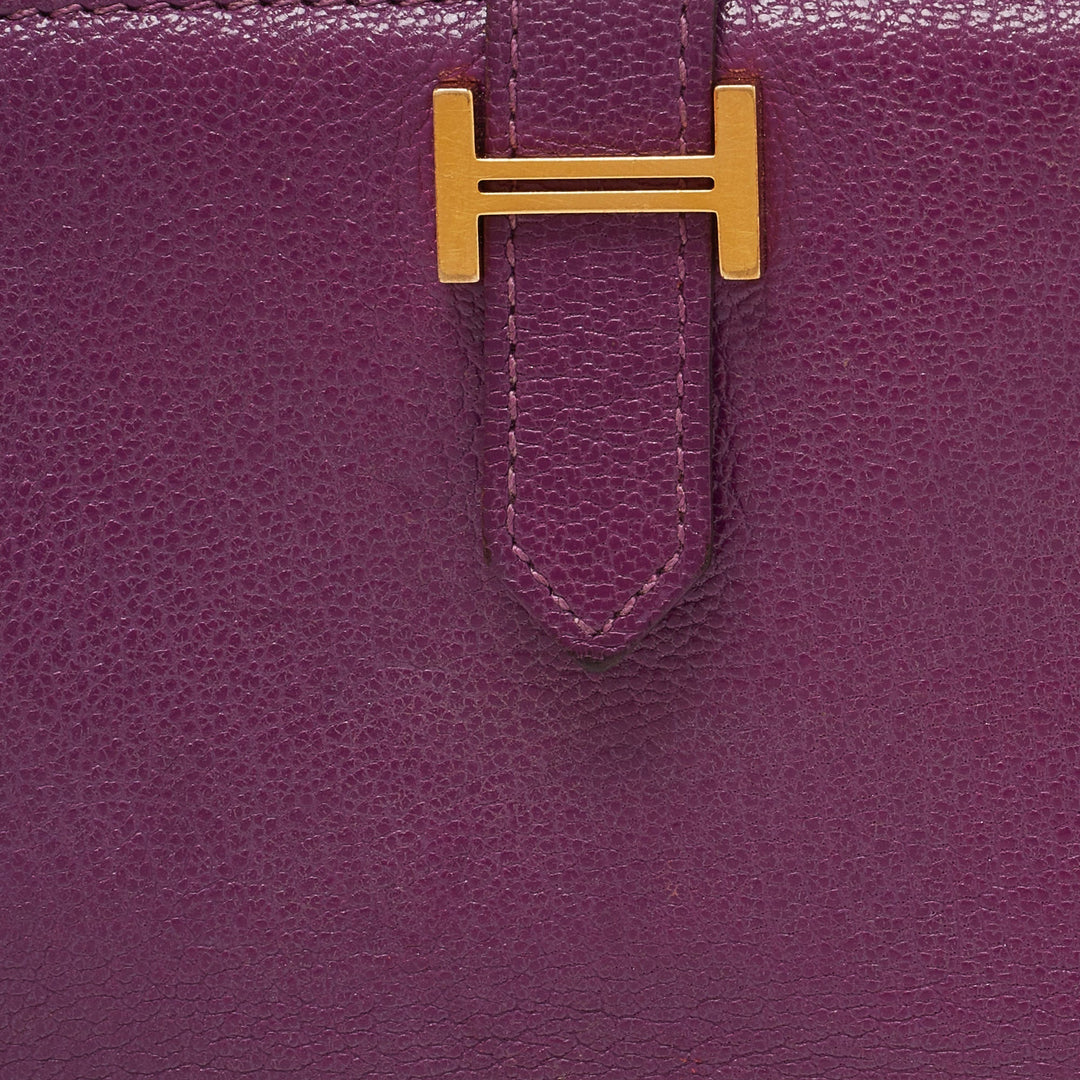 Premium Handmade Hermes Anemone Chevre Mysore Leather Bearn Gusset Wallet
