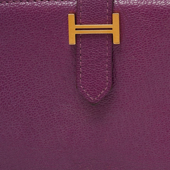 Premium Handmade Hermes Anemone Chevre Mysore Leather Bearn Gusset Wallet