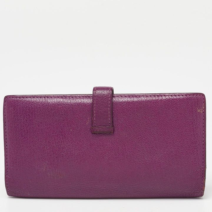 Premium Handmade Hermes Anemone Chevre Mysore Leather Bearn Gusset Wallet