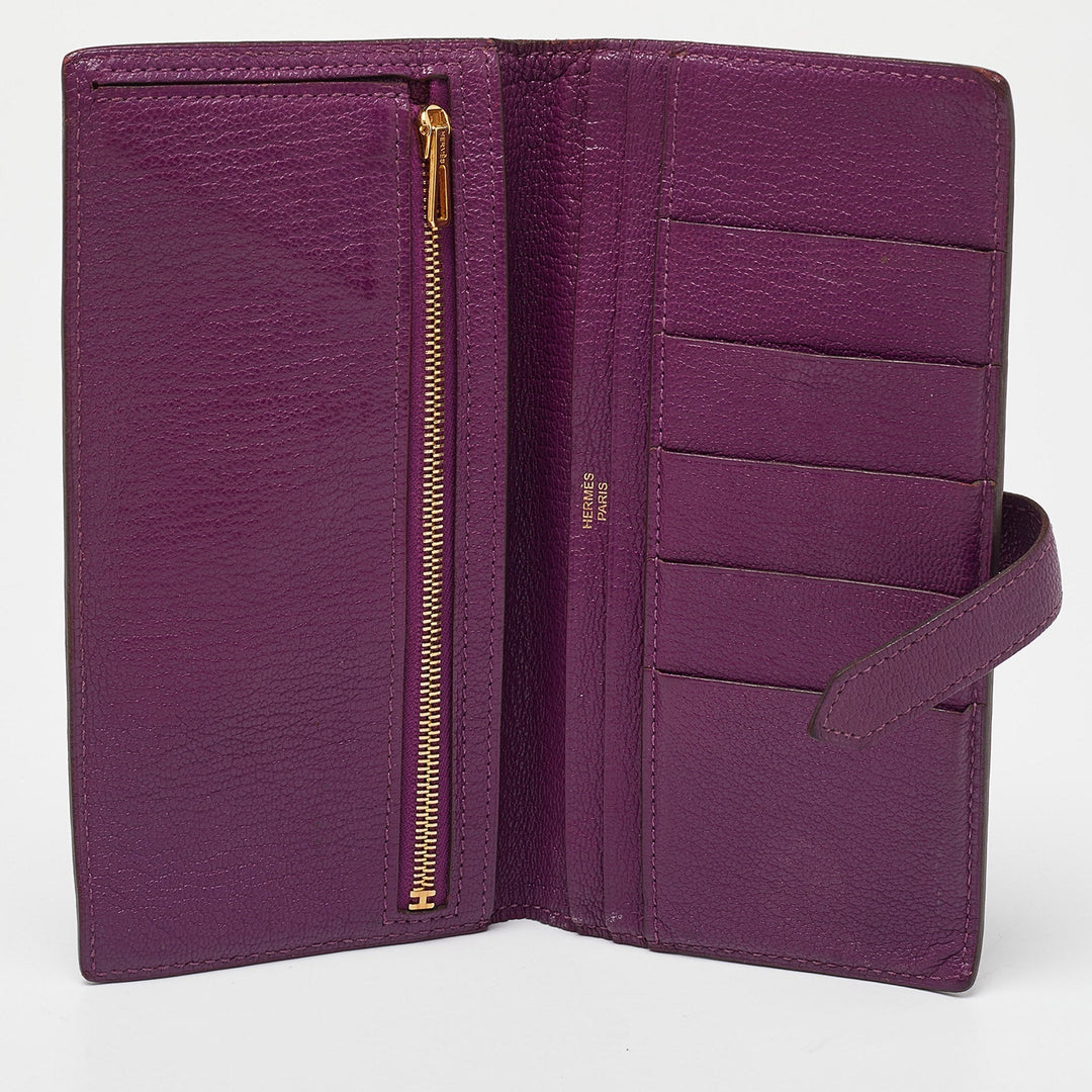 Premium Handmade Hermes Anemone Chevre Mysore Leather Bearn Gusset Wallet