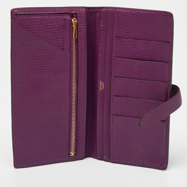 Premium Handmade Hermes Anemone Chevre Mysore Leather Bearn Gusset Wallet