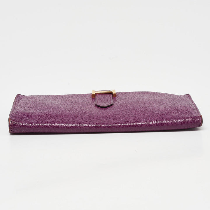 Premium Handmade Hermes Anemone Chevre Mysore Leather Bearn Gusset Wallet