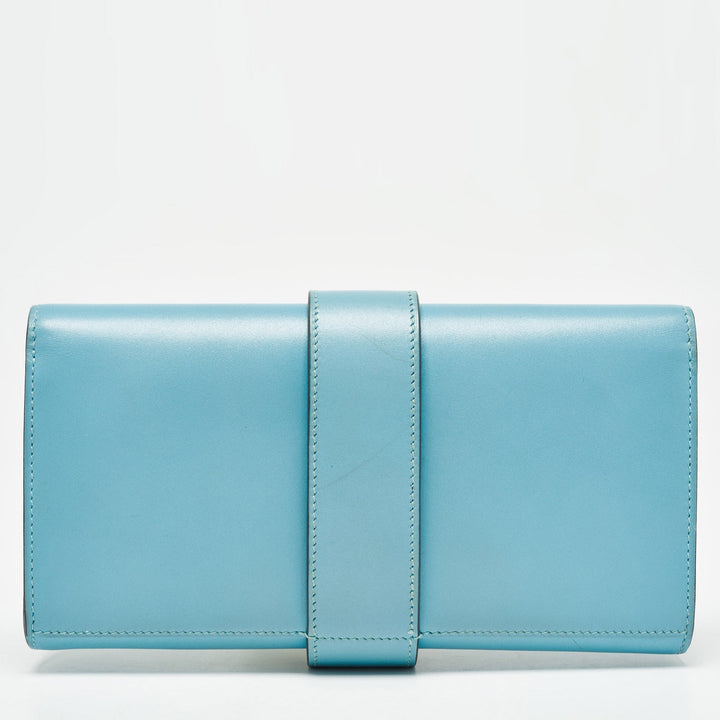 Premium Handmade Hermes Celeste Tadelakt Leather Medor Clutch