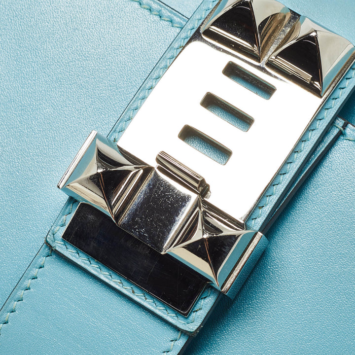 Premium Handmade Hermes Celeste Tadelakt Leather Medor Clutch