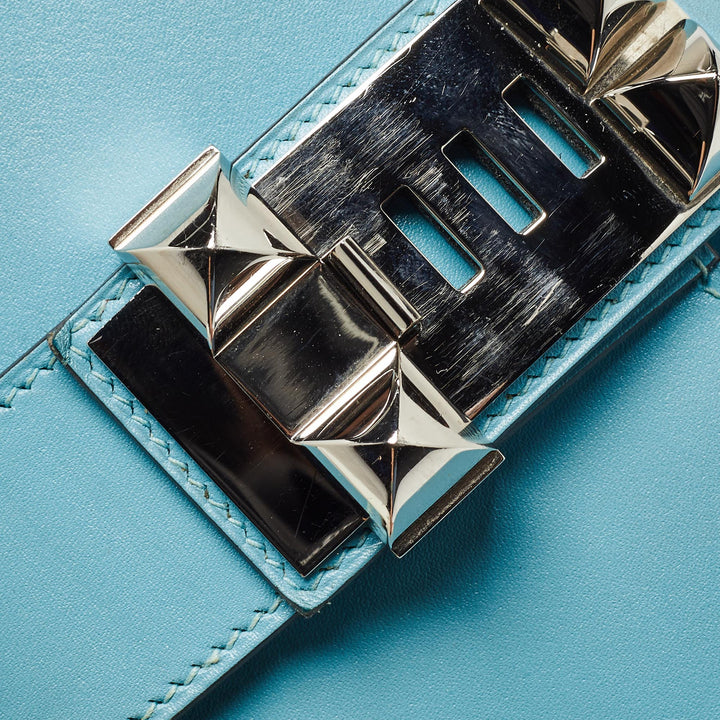Premium Handmade Hermes Celeste Tadelakt Leather Medor Clutch
