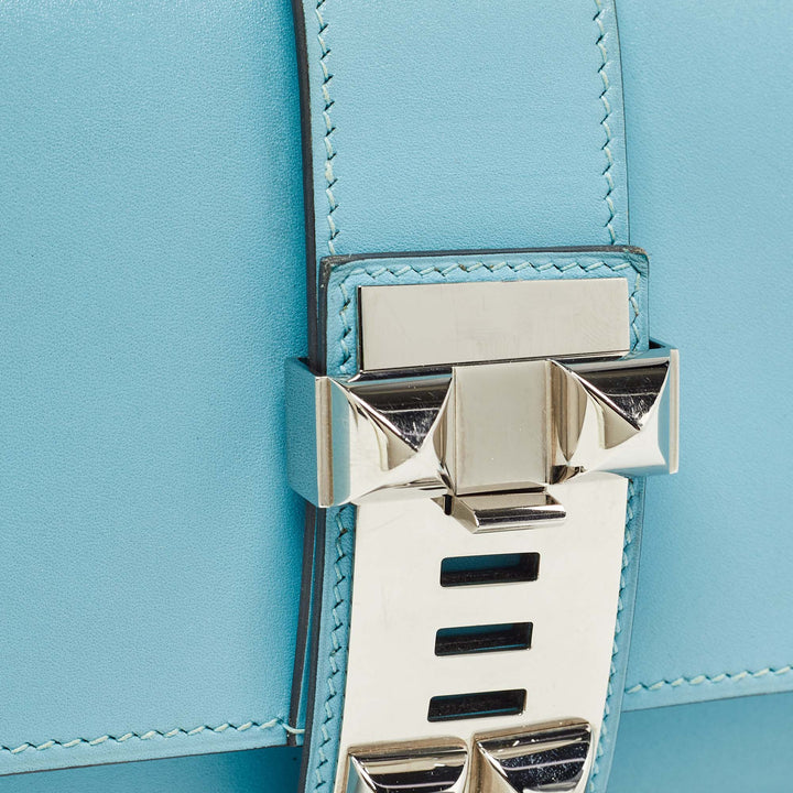 Premium Handmade Hermes Celeste Tadelakt Leather Medor Clutch