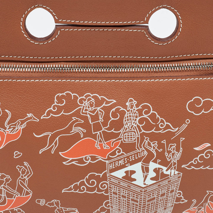 Premium Handmade Hermes Gold Swift Leather L'Epopee Backpocket Pouch