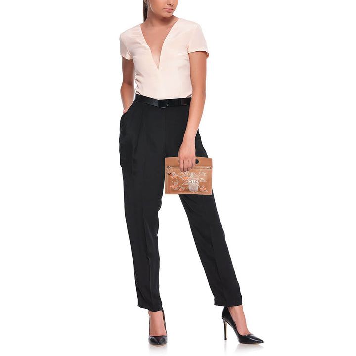 HERMES Gold Swift Leather L'Epopee Backpocket Pouch