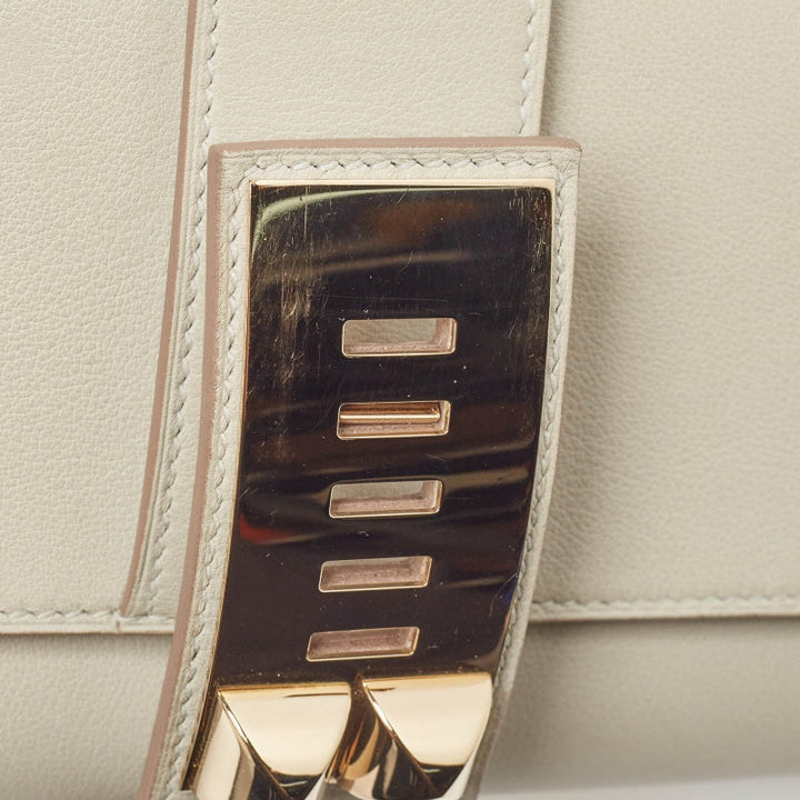 Hermes Gris Perle Swift Leather Medor Clutch 23