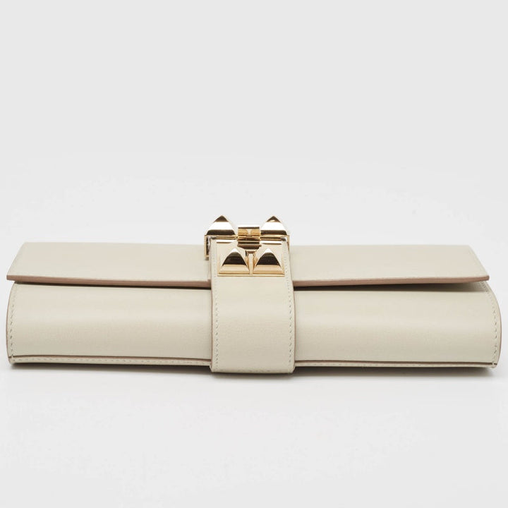 Hermes Gris Perle Swift Leather Medor Clutch 23