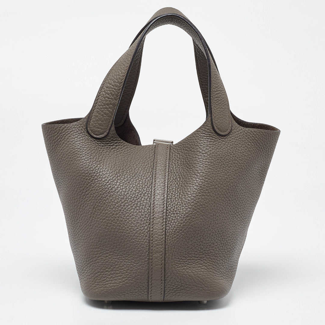 Top quality Hermes Etain Taurillon Clemence Leather Picotin Lock 18 Bag