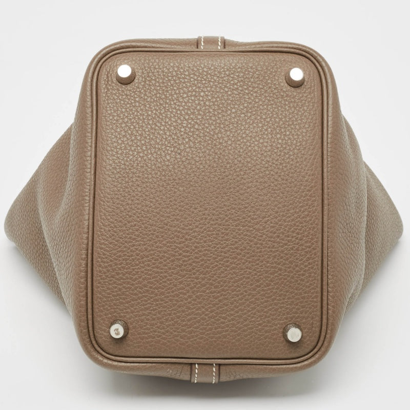 Top quality Hermes Etoupe Taurillon Clemence Leather Picotin Lock 18 Bag