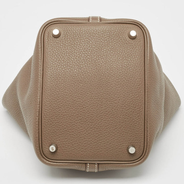 Top quality Hermes Etoupe Taurillon Clemence Leather Picotin Lock 18 Bag