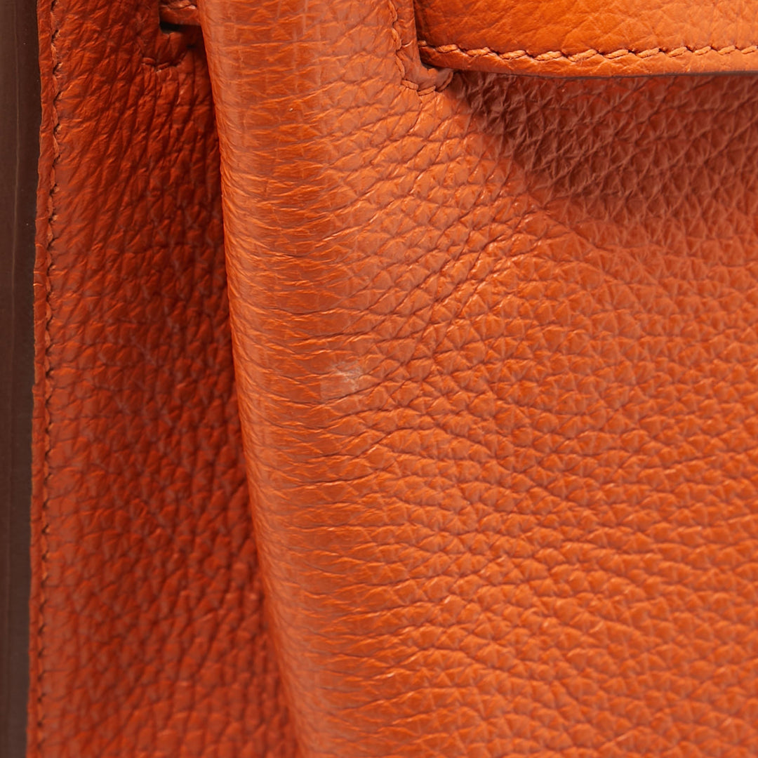Top quality Hermes Orange Togo Leather So Kelly 22 Bag