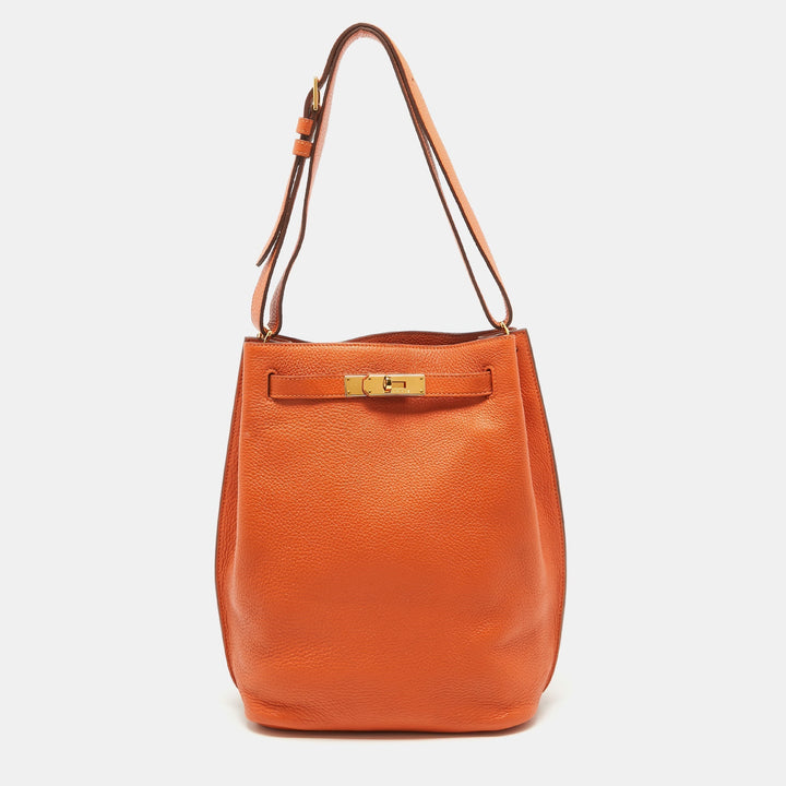 Top quality Hermes Orange Togo Leather So Kelly 22 Bag