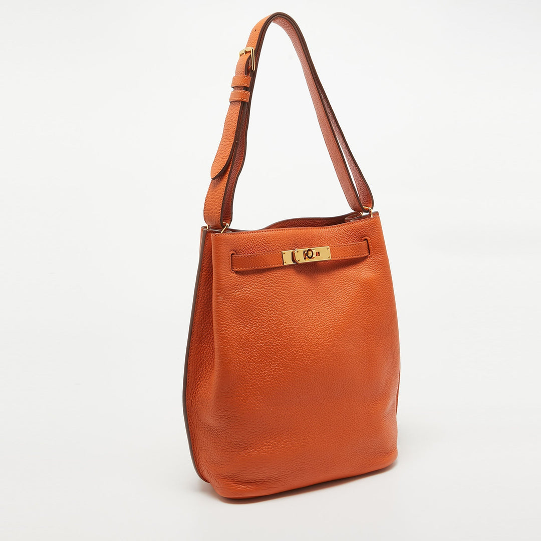 Top quality Hermes Orange Togo Leather So Kelly 22 Bag