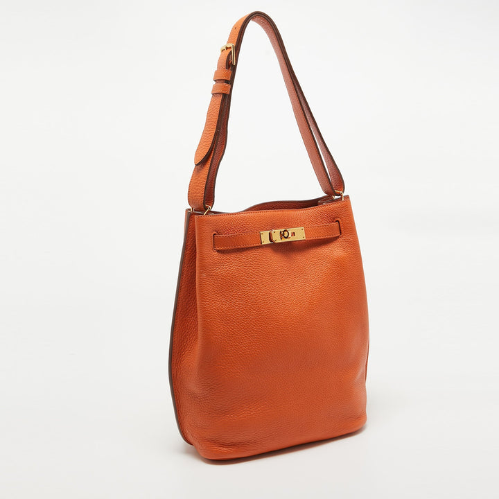 Top quality Hermes Orange Togo Leather So Kelly 22 Bag