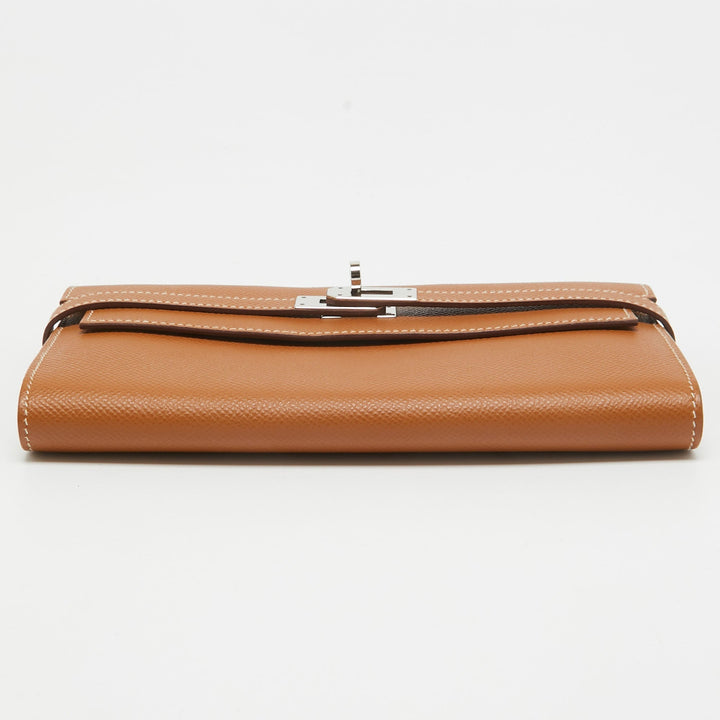 Premium Handmade Hermes Gold Epsom Leather Kelly Longue Wallet