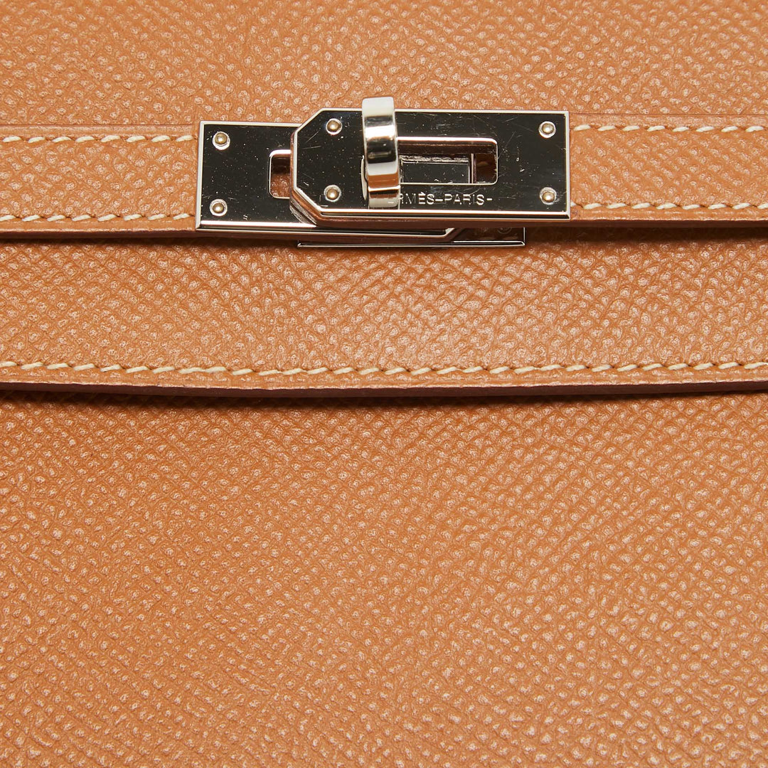 Premium Handmade Hermes Gold Epsom Leather Kelly Longue Wallet