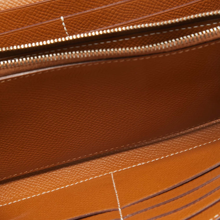 Premium Handmade Hermes Gold Epsom Leather Kelly Longue Wallet