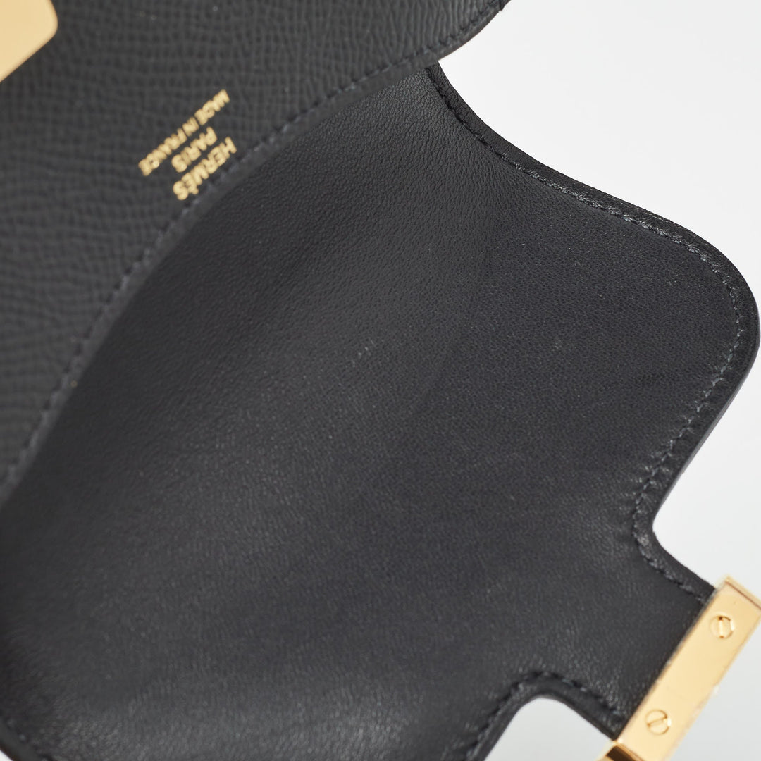 Top quality Hermes Noir Epsom Leather Constance Slim Wallet