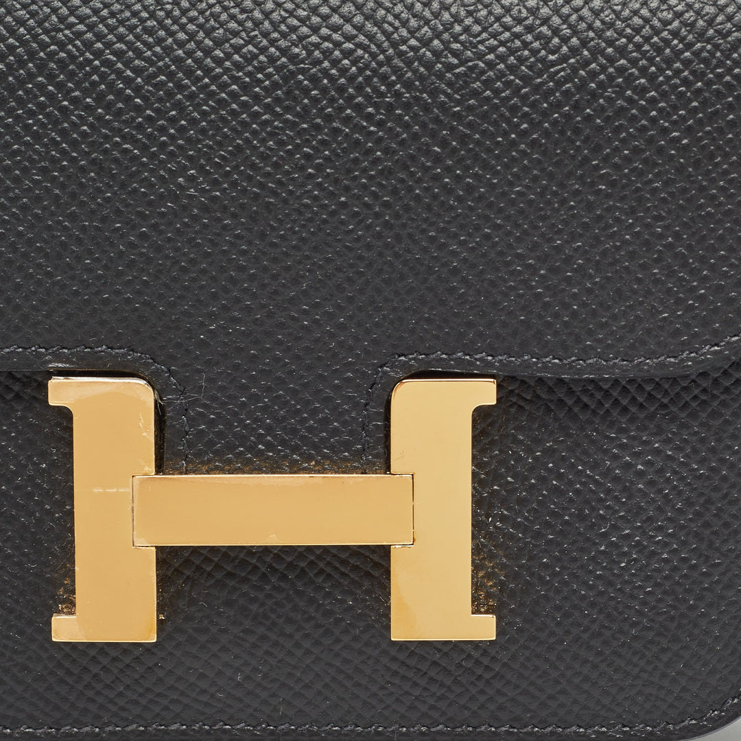 Top quality Hermes Noir Epsom Leather Constance Slim Wallet