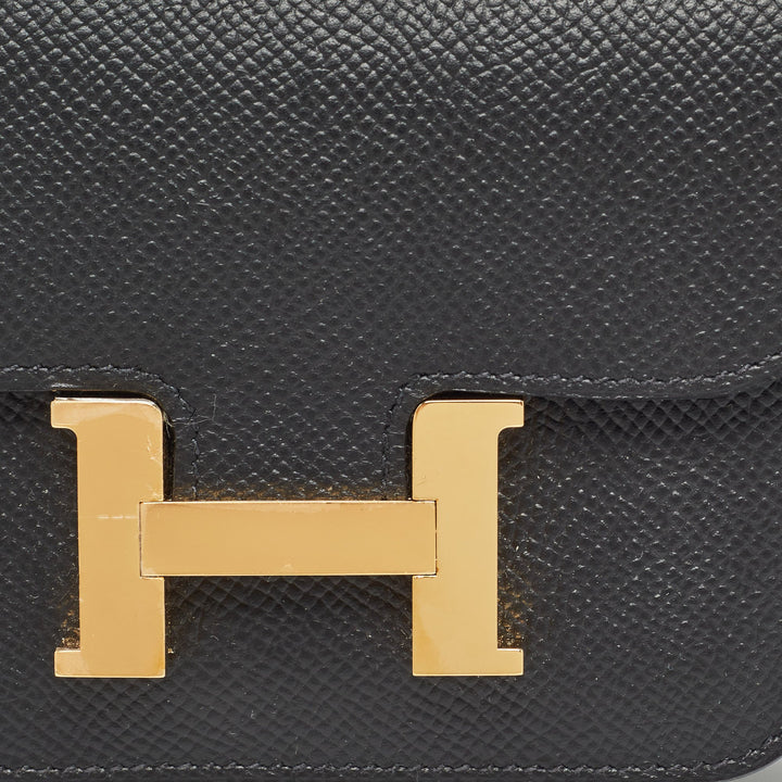 Top quality Hermes Noir Epsom Leather Constance Slim Wallet