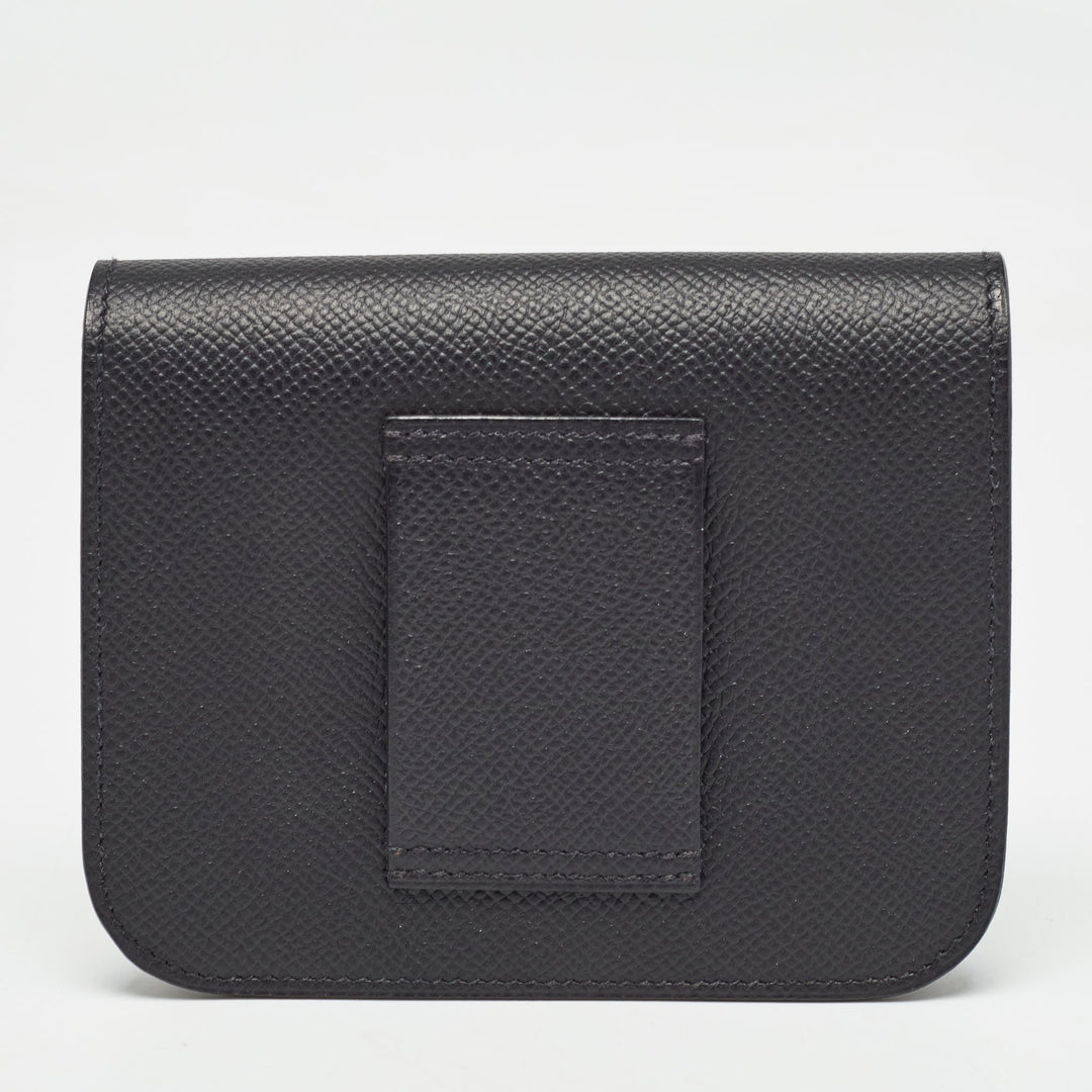 Top quality Hermes Noir Epsom Leather Constance Slim Wallet