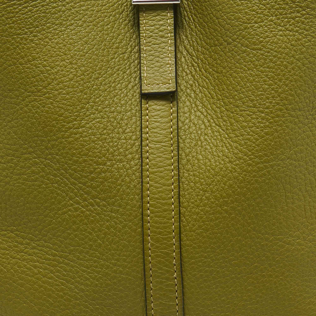 HERMES Vert Chartreuse Taurillon Clemence Leather Picotin 22 Bag