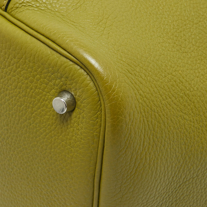 HERMES Vert Chartreuse Taurillon Clemence Leather Picotin 22 Bag