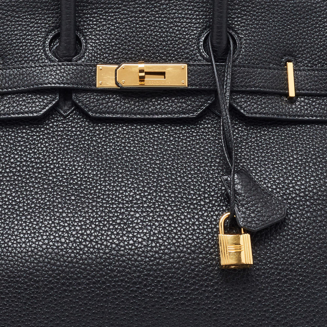 Premium Handmade Hermes Black Togo Leather Gold Finish Birkin 35 Bag