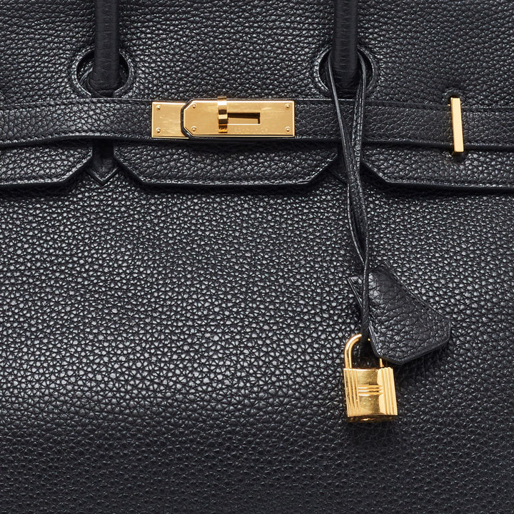 Premium Handmade Hermes Black Togo Leather Gold Finish Birkin 35 Bag